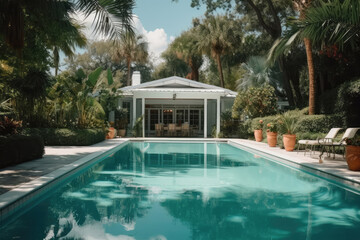 Ein schöner Pool bei einem haus in Florida