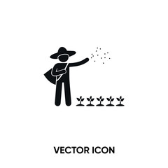 Farmer climb vector icon . Modern, simple flat vector illustration for website or mobile app. Farming or to plant symbol, logo illustration. Pixel perfect vector graphics	