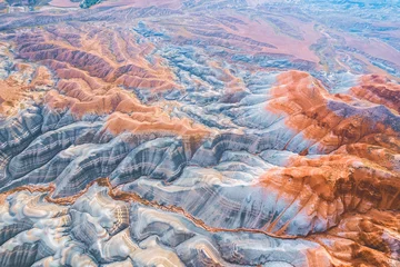 Crédence de cuisine en verre imprimé Vinicunca Colorful sand dunes of Ankara from aerial view.