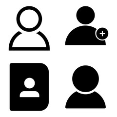 User profile icon decoration in trendy flat black and white design. Vector graphics. Illustration human work done for your use.