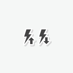 Obraz premium Alternative energy icon rising or falling sticker