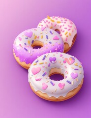 donut with sprinkles isolated