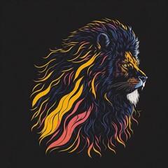 Lion head pop art illustration generative ai