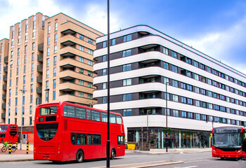 Double decker City bus of London - Powered by Adobe