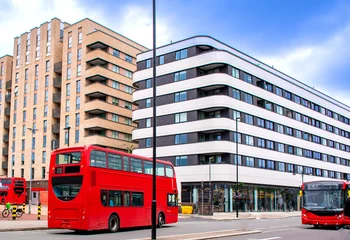 Photo sur Aluminium Bus rouge de Londres Double decker City bus of London