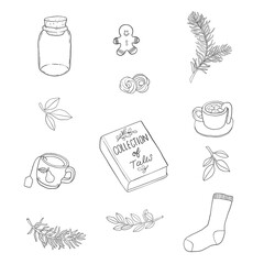 Cute shop set. Vector illustration of cute shop elements.