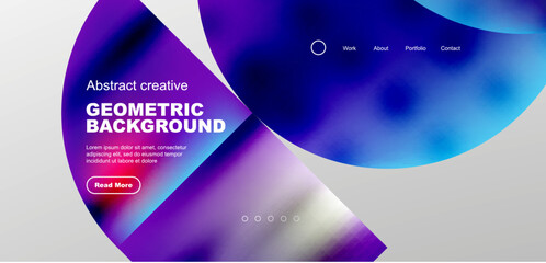 Bright fluid gradient circles abstract background. Business or technology design for wallpaper, banner, background, landing page, wall art, invitation, prints