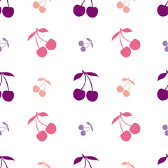 Seamless pattern with cherries on white background.
Cherry silhouette pattern. Cherry silhouette background