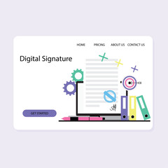 Service of digital signature and smart contract landing page