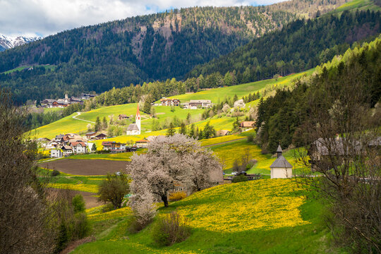 Perca Village view at South Tyrol in Italy