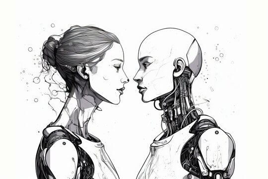 Humanand Artificial Intelligence Relationship, ai generated, Generative AI