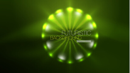 Neon glowing circles, magic energy space light concept, abstract background wallpaper design