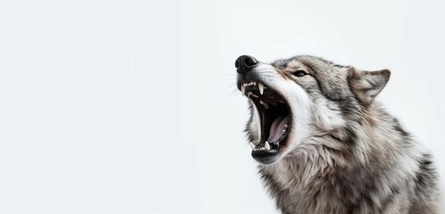Wolf screaming banner. Generate Ai