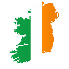 ireland map in flag colors