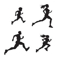 Running silhouettes