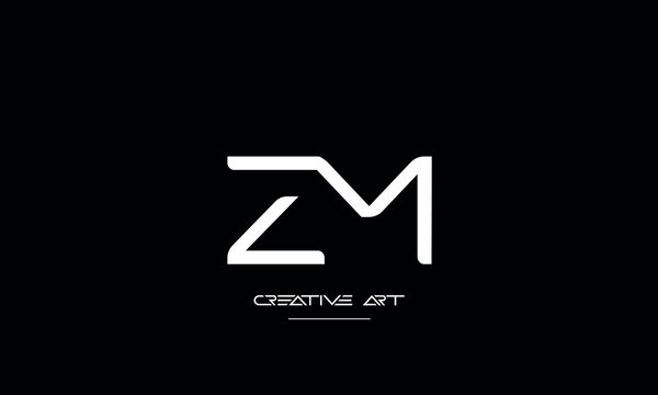 ZM, MZ, Z, M abstract letters logo monogram