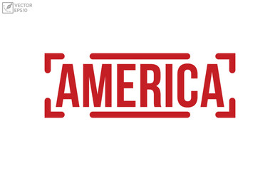 America Red Rubber Stamp vector design.