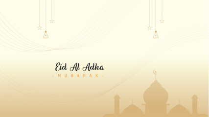 Trendy minimalist design of feed banners with calm colors for Eid al-Adha celebrations for Muslims