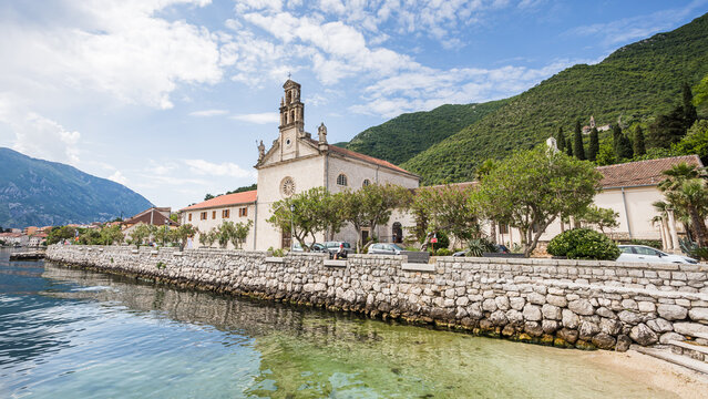 Prcanj beach and waterfront
