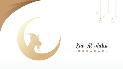 Fototapeta na wymiar Trendy minimalist design of feed banners with calm colors for Eid al-Adha celebrations for Muslims