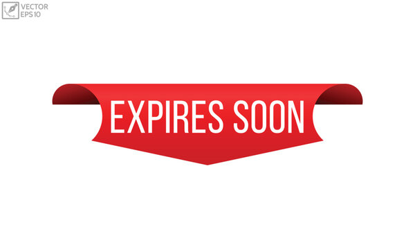 Expires soon banner design Vector illustration on white background.