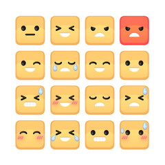 Set emoticon smile icons. Cartoon emoji