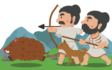 狩りをする縄文人