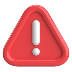 Warning sign. Exclamation mark. 3D illustration.