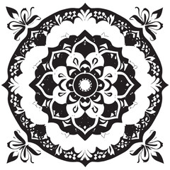 flower design black and white