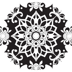 flower design black and white