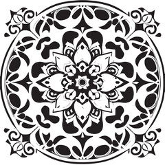 flower design black and white