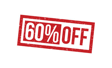60% Off grunge rubber stamp on white background. 60% Off Rubber Stamp.