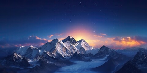 Fototapeta na wymiar AI Generated. AI Generative. High mountain great landscape adventure nepal outdoor motivation. Graphic Art