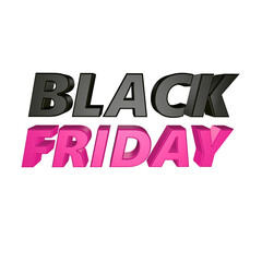 Black Friday 3d rendering png for advertising