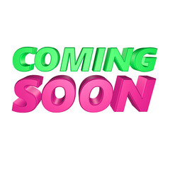 Coming Soon 3d rendering png for advertising