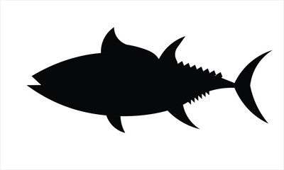 vector icon, tuna fish on white background © rizqiono