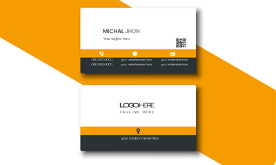 template with yellow and black color dubble side business card.