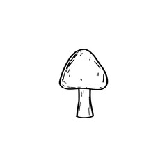 Hand Drawn Cartoon Flat Mushroom Icon