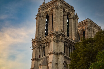 Different angles of Notre-Dame de Paris - France.