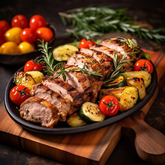 roasted chicken with vegetables