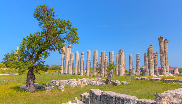 Ruins of ancient city Olba (Uzuncaburc)  - Mersin, Turkey. Uzuncaburc, the place of worship of the Olba Kingdom in the Hellenistic Period