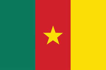 Flag of Cameroon. Cameroon flag in design shape 