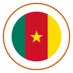 Flag of Cameroon. Cameroon flag in design shape 