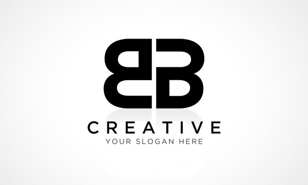 BB Letter Logo Design Vector Template. Alphabet Initial Letter BB Logo Design With Glossy Reflection Business Illustration.