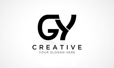 GY Letter Logo Design Vector Template. Alphabet Initial Letter GY Logo Design With Glossy Reflection Business Illustration.
