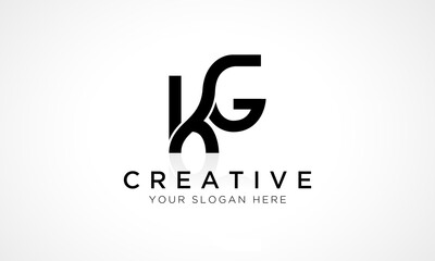 KG Letter Logo Design Vector Template. Alphabet Initial Letter KG Logo Design With Glossy Reflection Business Illustration.