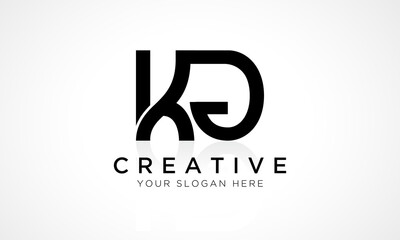 KG Letter Logo Design Vector Template. Alphabet Initial Letter KG Logo Design With Glossy Reflection Business Illustration.