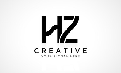 HZ Letter Logo Design Vector Template. Alphabet Initial Letter HZ Logo Design With Glossy Reflection Business Illustration.