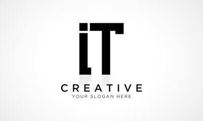 IT Letter Logo Design Vector Template. Alphabet Initial Letter IT Logo Design With Glossy Reflection Business Illustration.