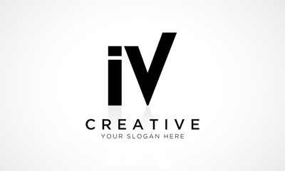 IV Letter Logo Design Vector Template. Alphabet Initial Letter IV Logo Design With Glossy Reflection Business Illustration.